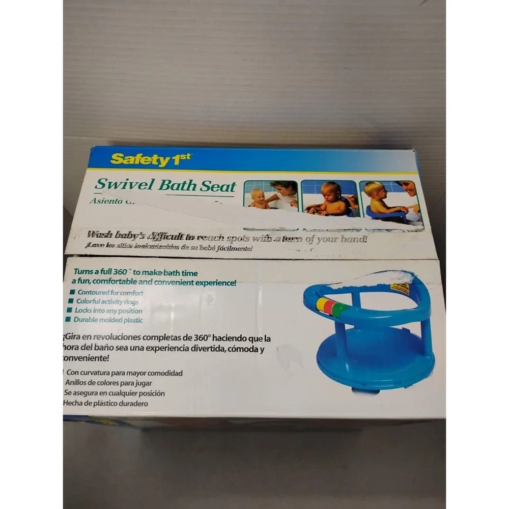Vintage 1998 Safety 1st Baby Bath Tub Ring Chair Baby Seat Suction Cups Spin Y2K